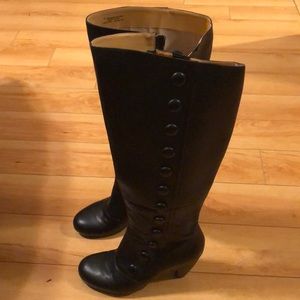 Crown Vintage Button Knee High Boots